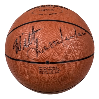 Wilt Chamberlain Single Signed Minidom Basketball (Beckett)